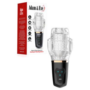 Adam & Eve Adam’s Gawk Gawk 2.0 – Clear USB Rechargeable Rotating & Vibrating Masturbator