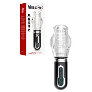Adam & Eve Adam’s Gawk Gawk 3.0 – Clear USB Rechargeable Thrusting, Rotating & Vibrating Masturbator
